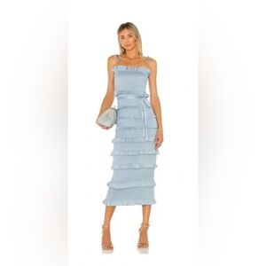 V. Chapman Lily Midi Dress in Cashmere Blue